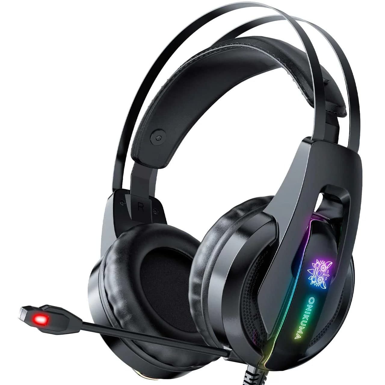 Навушники ігрові Onikuma K16 з мікрофоном і RGB підсвічуванням Black