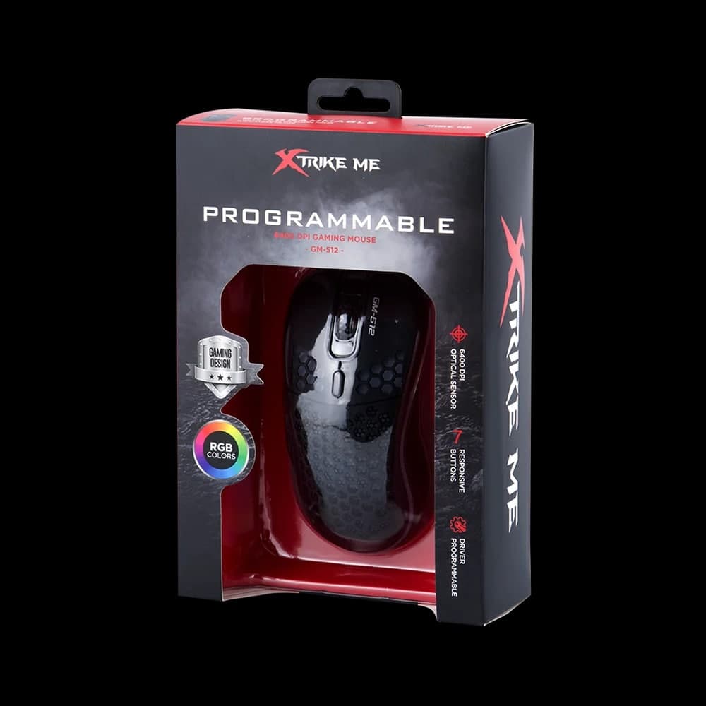 Ігрова дротова мишка з підсвітленням Xtrike GM-512 USB Wired mouse Чорний