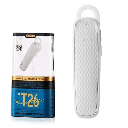 Блютуз гарнитура Remax Wireless Headset HD RB-T26 White
