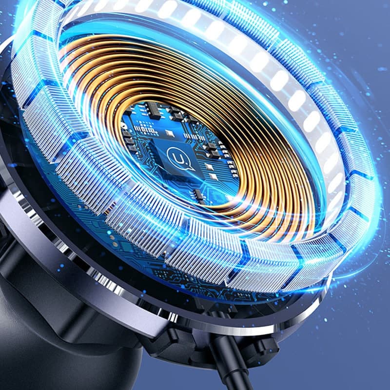 Автодержавач Usams US-CD164 з бездротовою зарядкою на решітку дефлектор Ultra-Slim Magnetic Car Wireless Charger 15W black