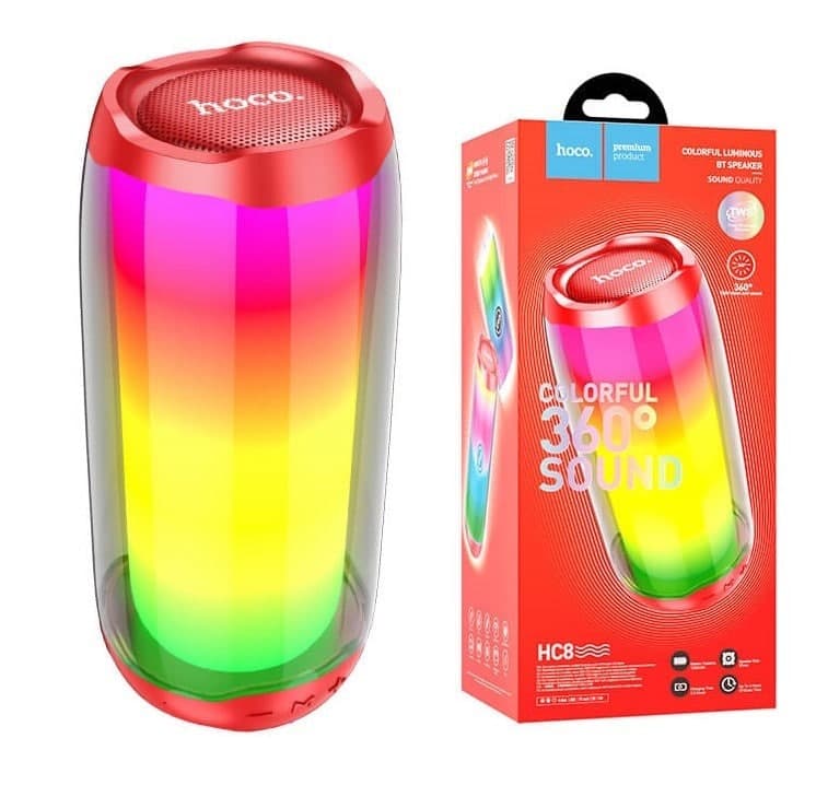 Портативна Bluetooth-колонка світлива Hoco HC8 Pulsating colorful luminous white