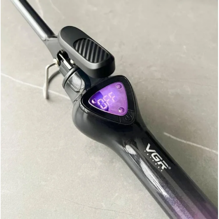 VGR V-573 плойка для афро-кудрів 10мм LED дисплей зажим