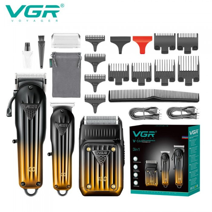 Машинка VGR V-644 3в1 акумуляторна стрижка триммер