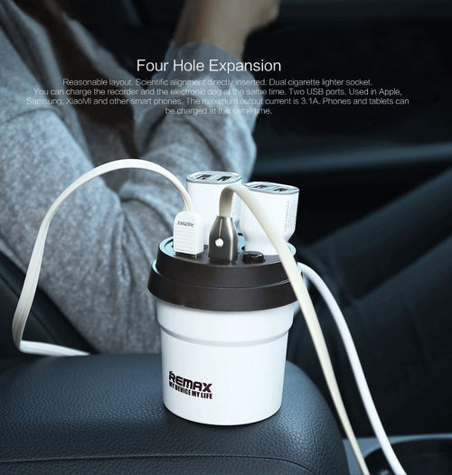 Автомобільний зарядний пристрій REMAX Coffee Cup Car Charger CR-2XP 2USB White