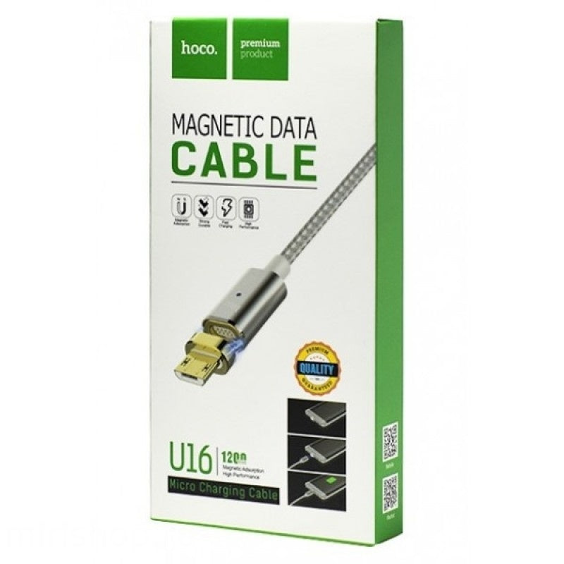 Кабель Hoco U16 magnetic adsorption microUSB Silver