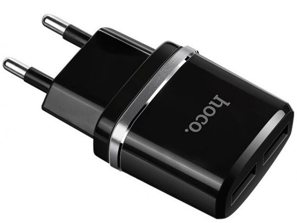 Мережевий зарядний пристрій HOCO C12 2USB 2.4A Black