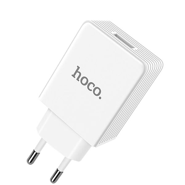 Мережевий зарядний пристрій Hoco C34A Platinum intelligent Quick Charge 3.0 (1USB, 2.4A) White