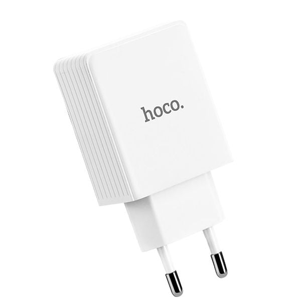 Мережевий зарядний пристрій Hoco C34A Platinum intelligent Quick Charge 3.0 (1USB, 2.4A) White