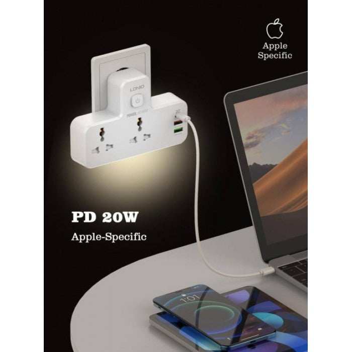 LDNIO SC2311 розетковий фільтр 2+2USB+Type-C