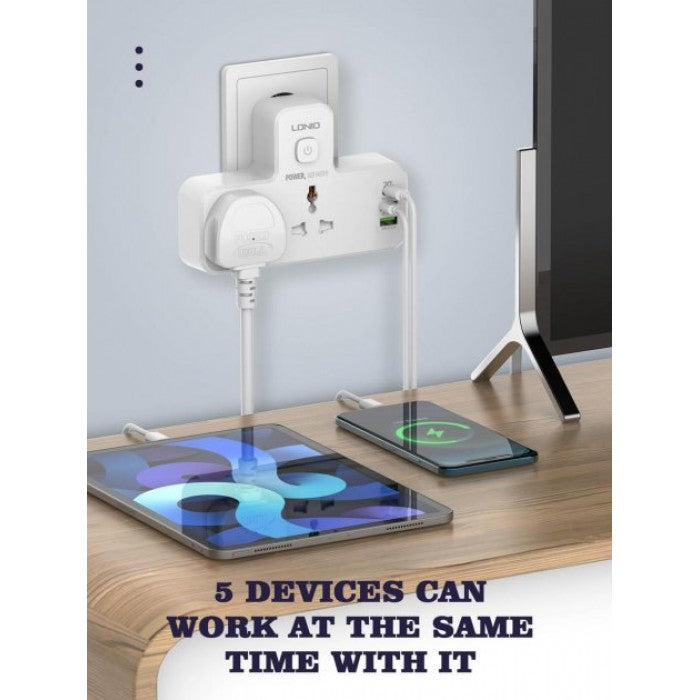 LDNIO SC2311 розетковий фільтр 2+2USB+Type-C