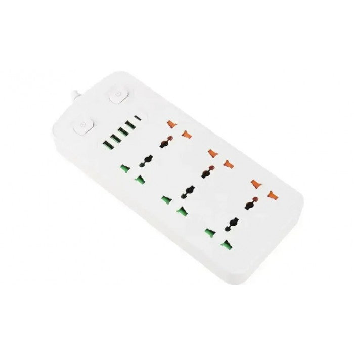 Фільтр сетьовий CP05 на 6 розеток, 4 USB, 1 Type-C, 2м