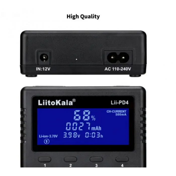 LiitoKala Lii-PD4 зарядник 4 канали з екраном