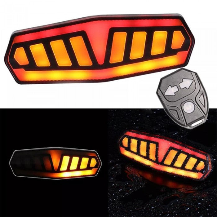 Велофонарь FY-1828 з поворотниками Type-C Red+Yellow