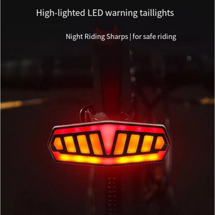 Велофонарь FY-1828 з поворотниками Type-C Red+Yellow