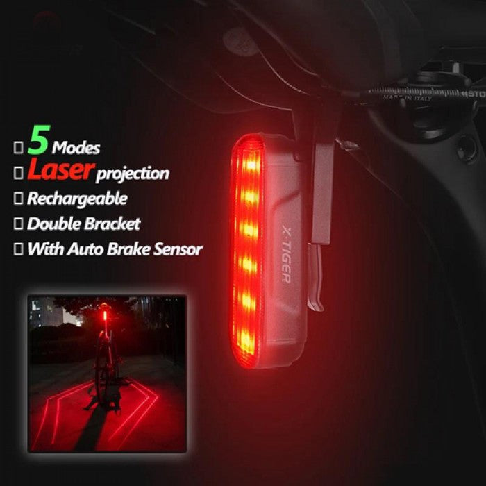 Велофонарь LEADBIKE LD80 з лазерною розміткою 6LED