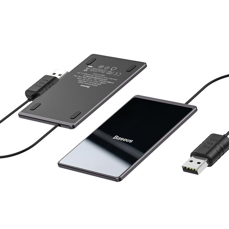 Бездротовий зарядний пристрій Baseus Card Ultra-thin 15W із вологозахистом IP67 Black