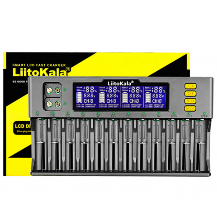 Liitokala Lii-S12 зарядник 12 каналів універсальний